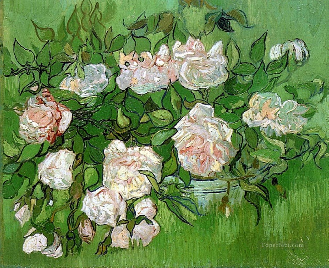 Naturaleza muerta Rosas rosadas Vincent van Gogh Pintura al óleo